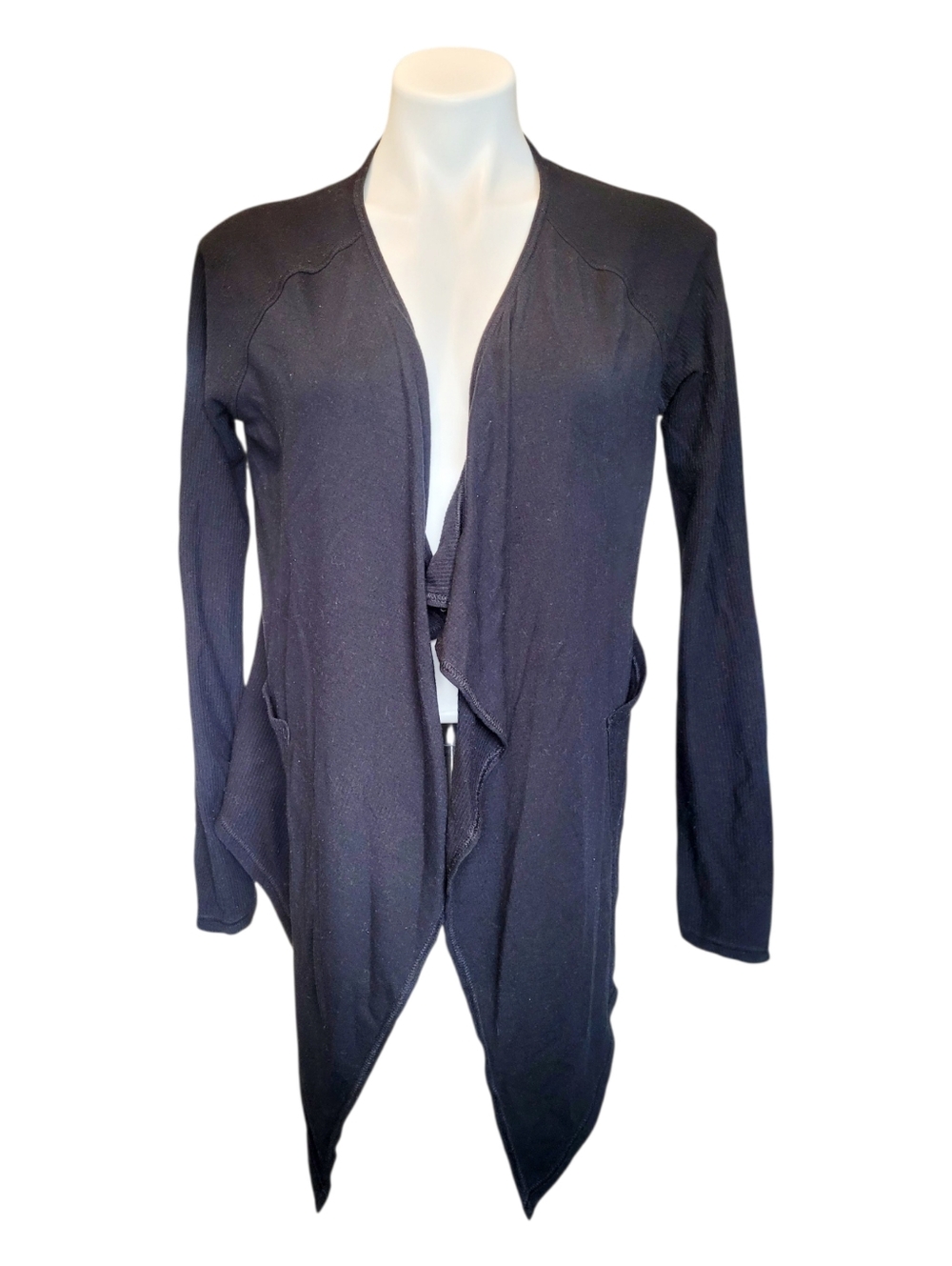 SimplyVera Vera Wang Womens Small Black High-low Cardigan